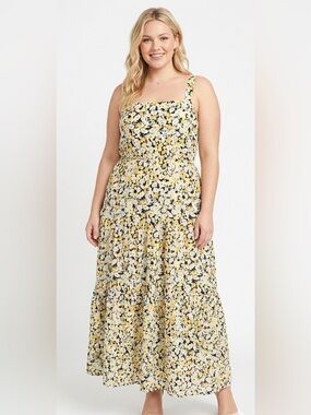 SOCIAL STANDARD BY SANCTUARY size XXlarge yellow floral ditsy maxi dress